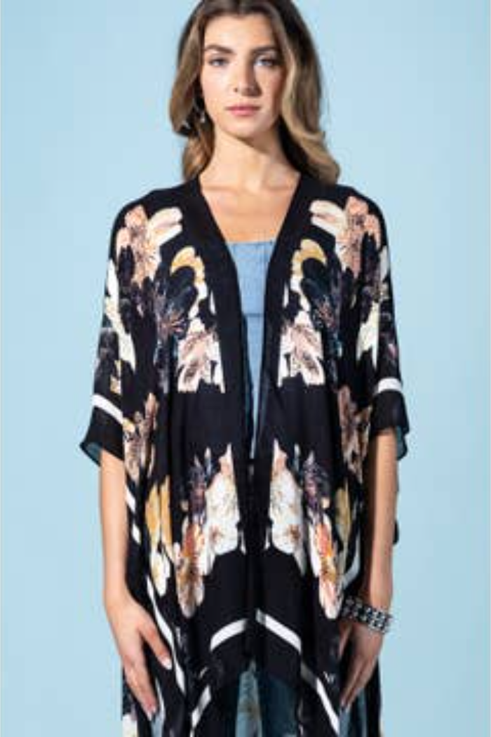Bohemian and Glam Kimono - Moonlit Floral