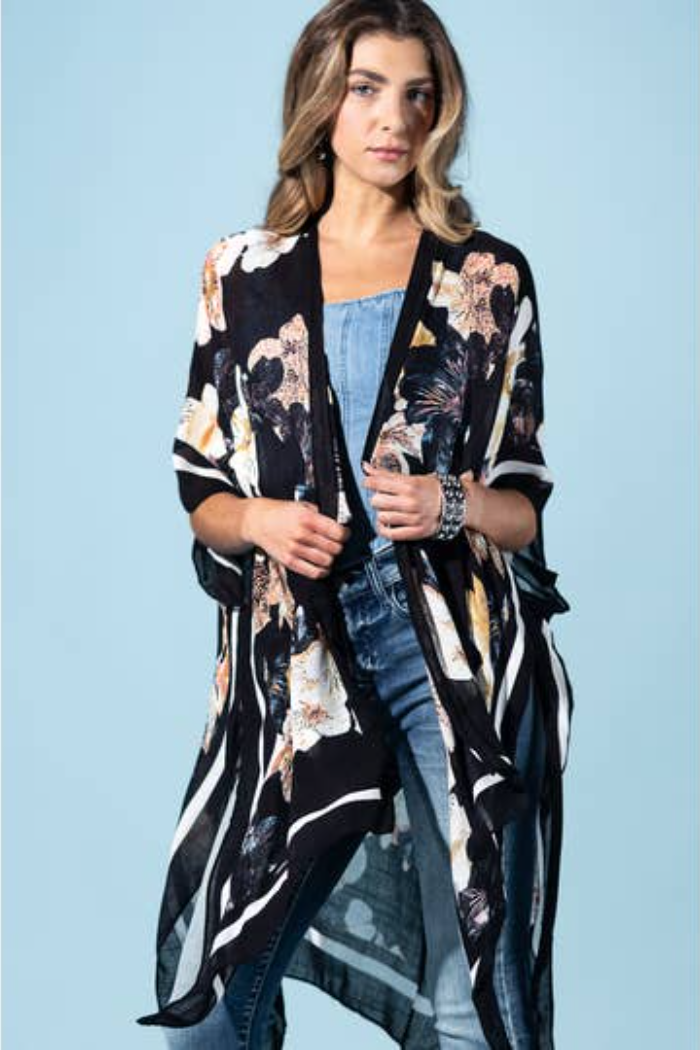 Bohemian and Glam Kimono - Moonlit Floral