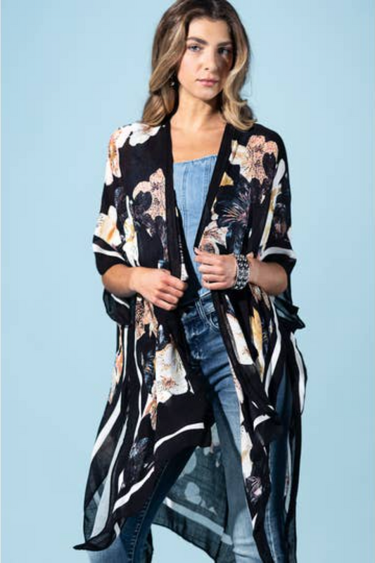 Bohemian and Glam Kimono - Moonlit Floral