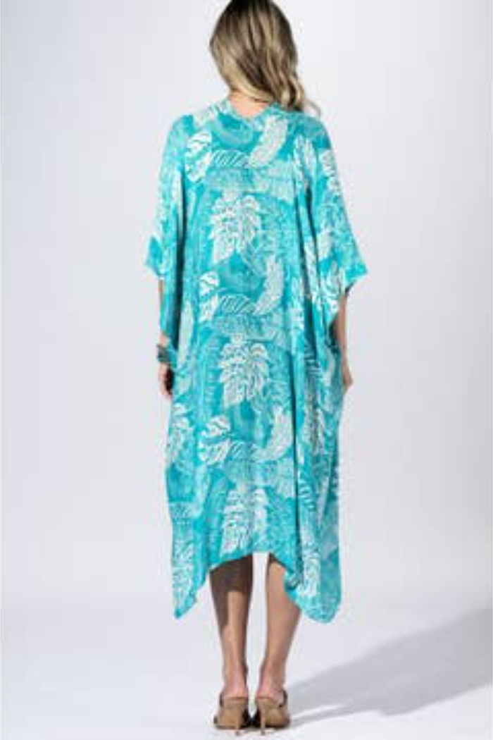 Bohemian and Glam Kimono - Aqua Palm