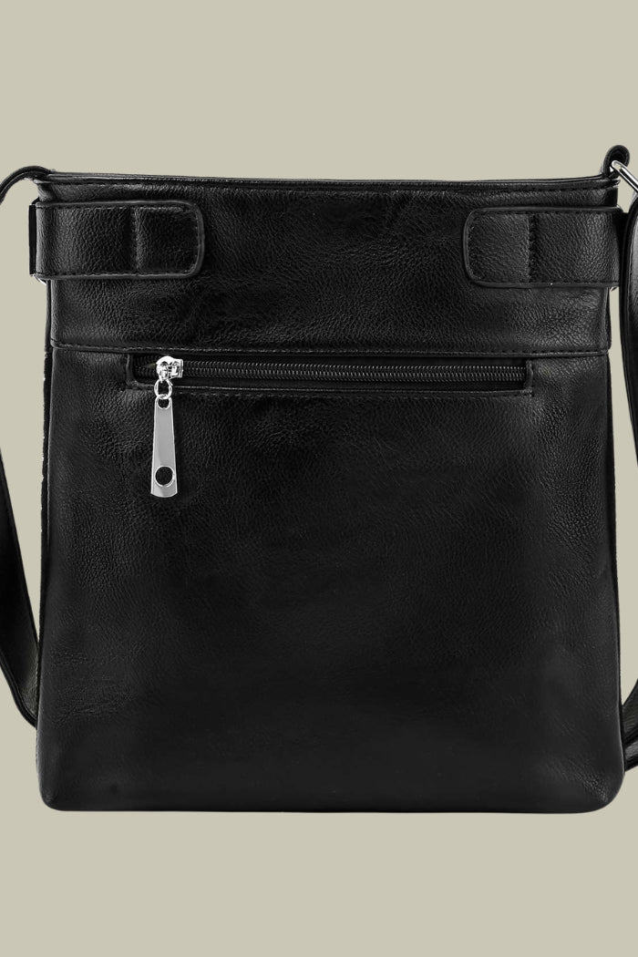 Rhinestone Motorcycle Design Crossbody Bag