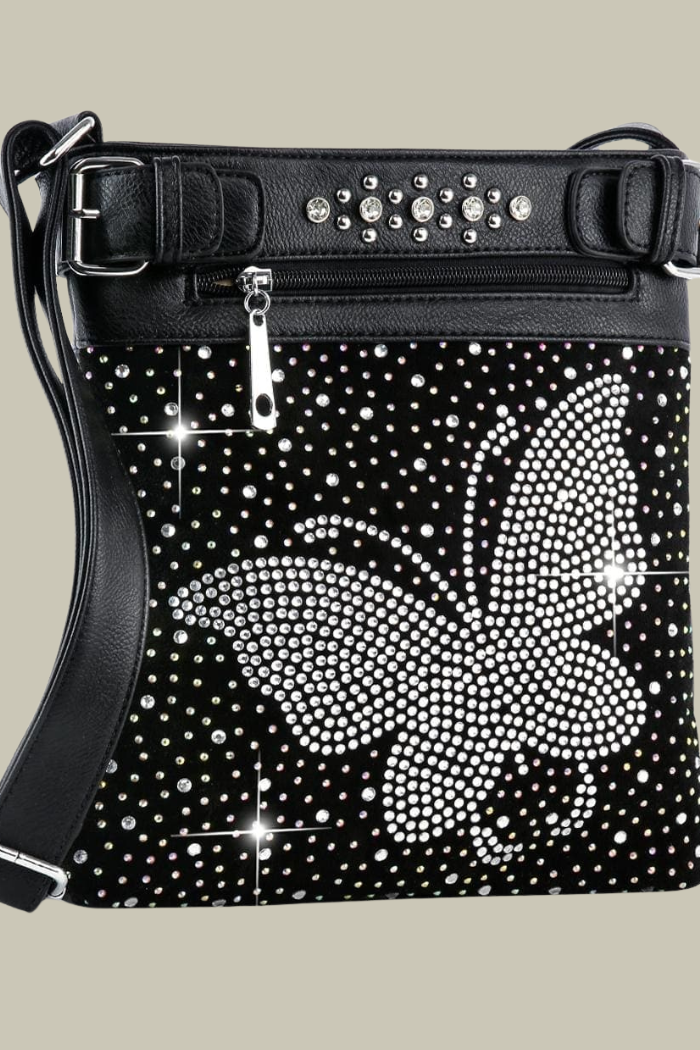 Rhinestone Butterfly Crossbody