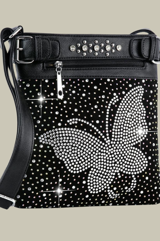 Rhinestone Butterfly Crossbody