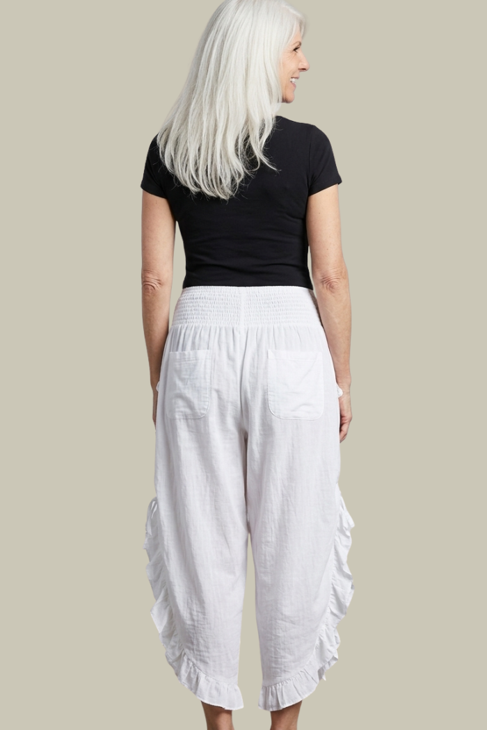 Cropped Pantaloon Pant in White