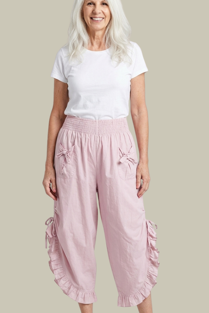 Cropped Pantaloon Pant in Dusty Pink
