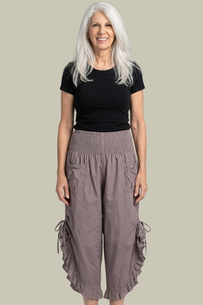 Ruffled Cropped Pants