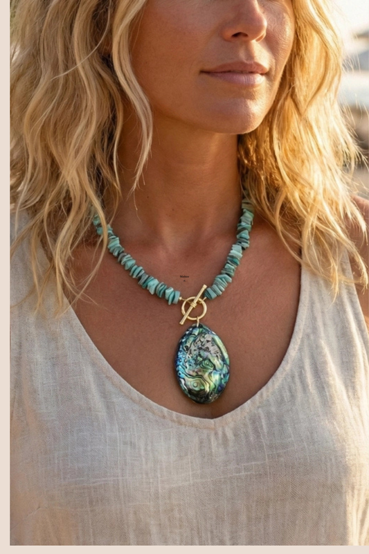 Abalone Beaded Seashell Necklace