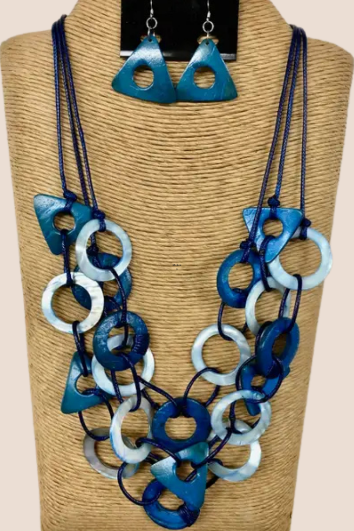 International Duru's Blue Statement Necklace Set