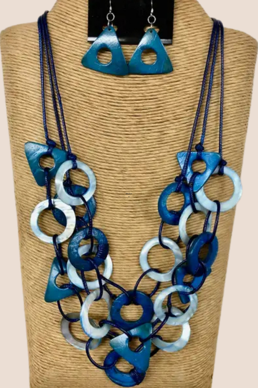 International Duru's Blue Statement Necklace Set