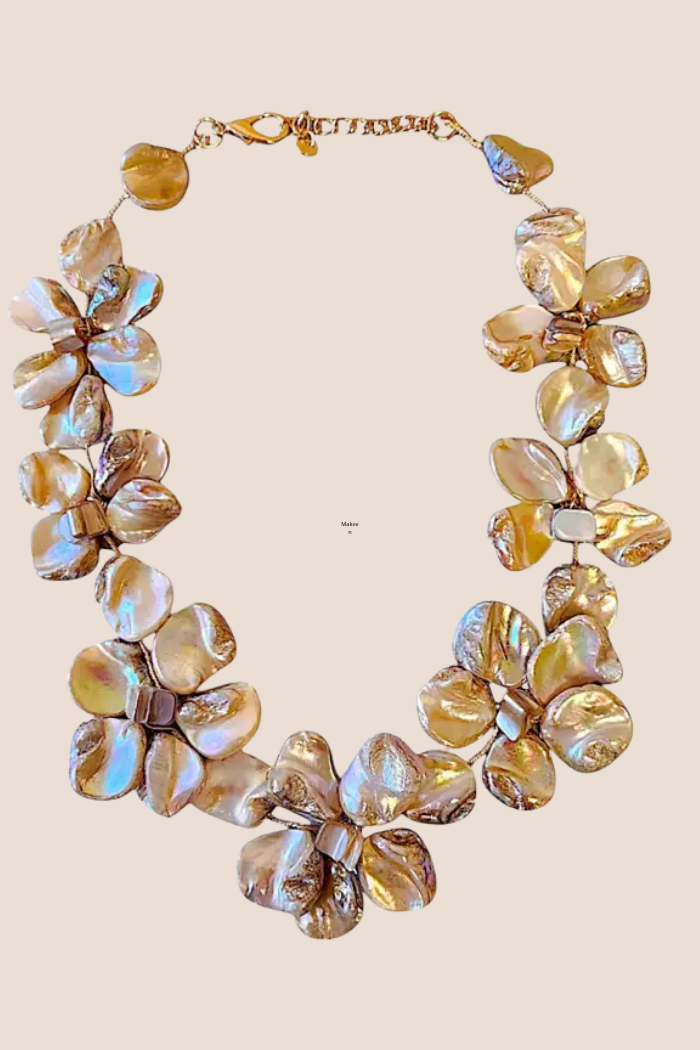 Seashell Flower Statement Necklace