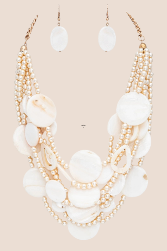 Ivory Pearl & Shell Layered Necklace