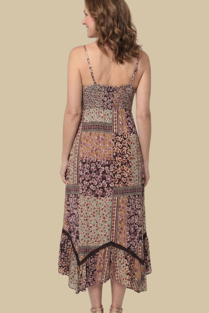 Patchwork Floral Slip Dress