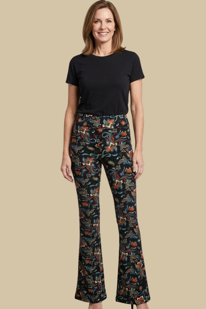 Palazzo  with Panache in Black Floral  Print