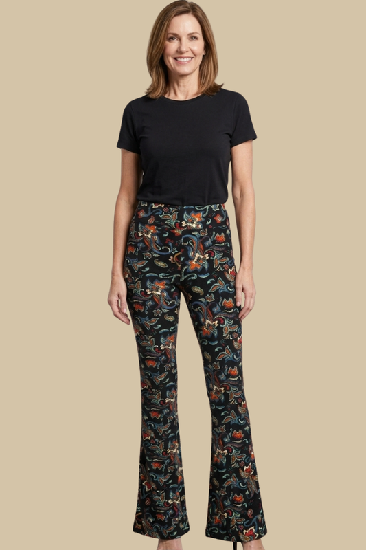 Palazzo  with Panache in Black Floral  Print