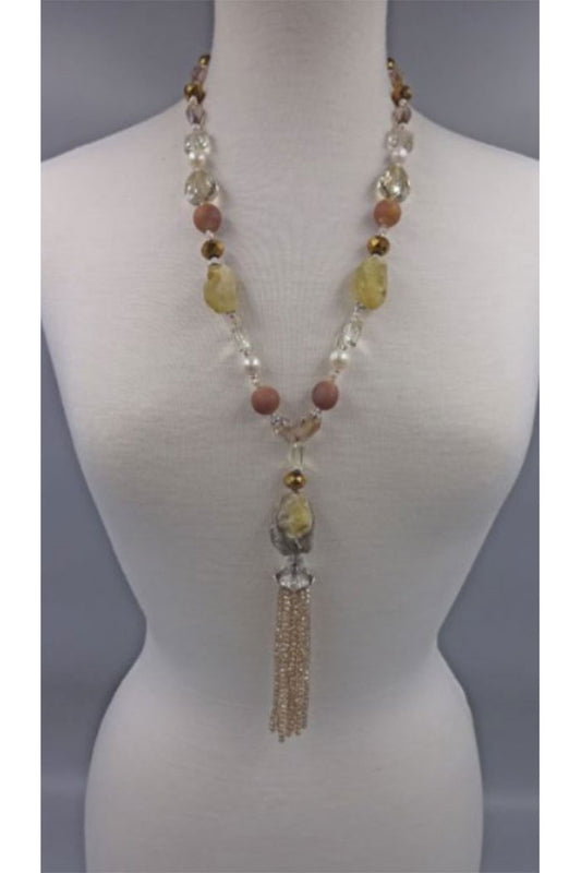 Botswana Agate Nugget Tassel Pendant