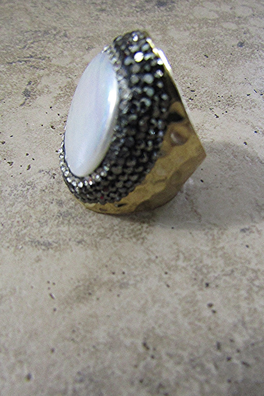 Freshwater Pearl Crystal Cuff Ring
