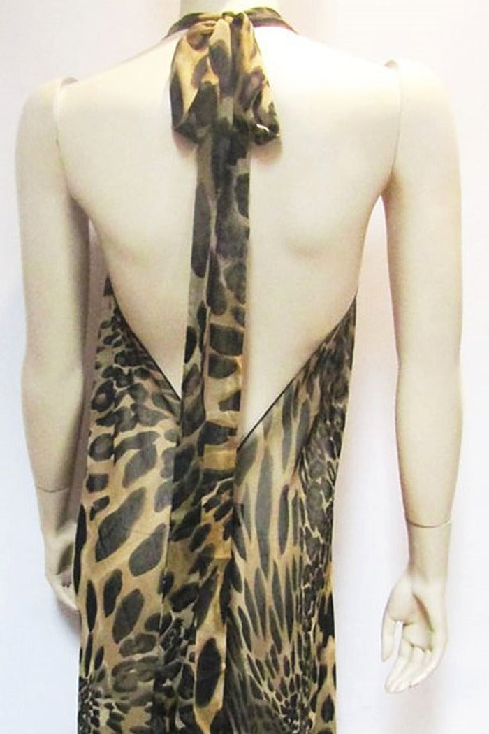 Sheer Halter Coverup/Dress in Leopard