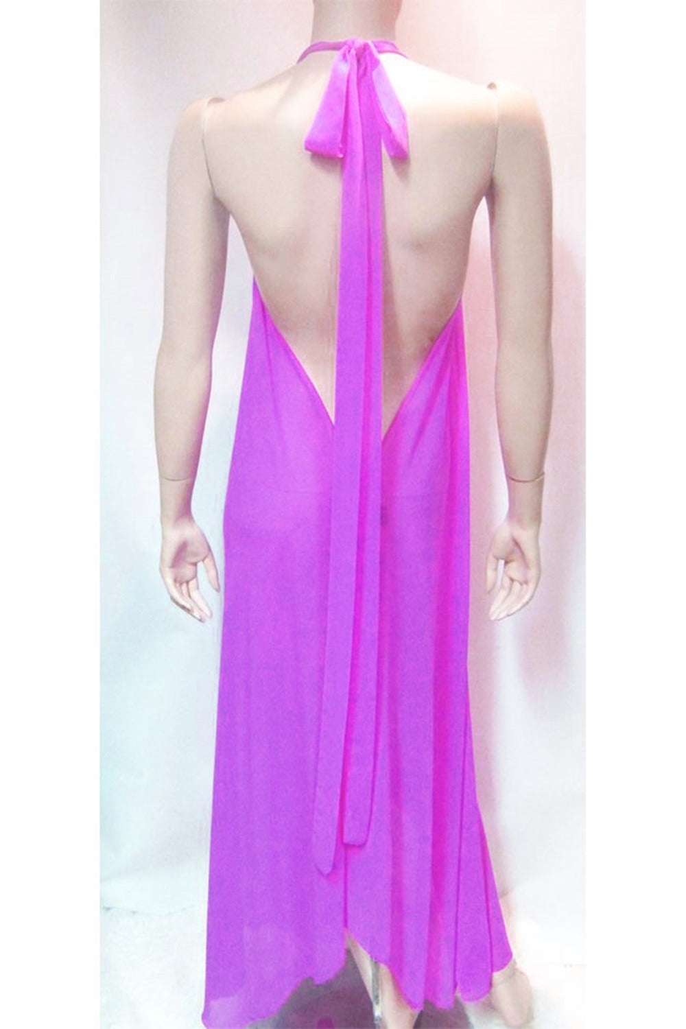 Sheer Halter Coverup/Dress in Purple