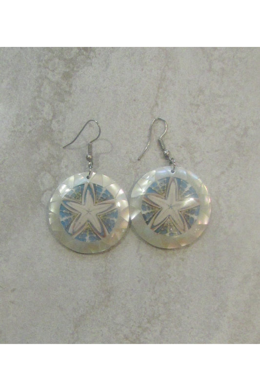 Mother of Pearl Starfish Round Earring