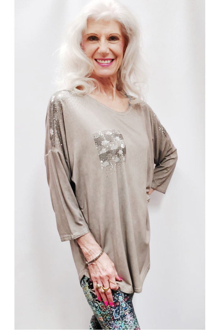 Shimmer Detailed Tunic Top