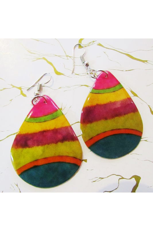 Hand Painted TearDrop Earring