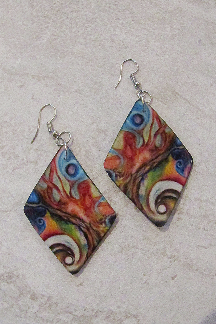 Hand Painted Drop Earring
