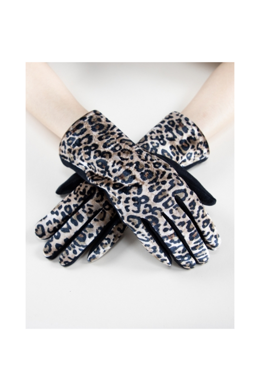 Leopard Print Velvet Glove