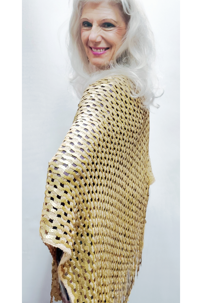 Gold Sequin Poncho