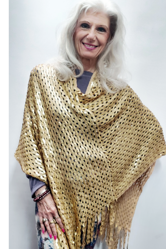 Gold Sequin Poncho