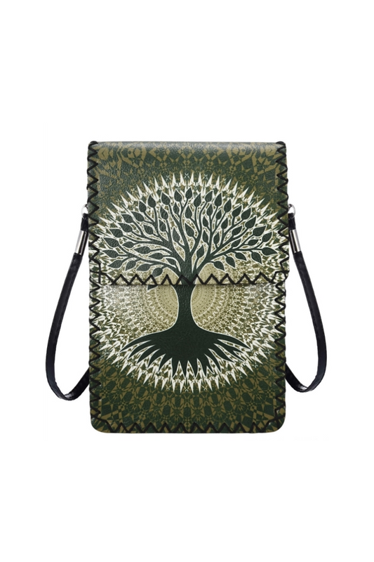 Tree of Life Print Crossbody Handbag