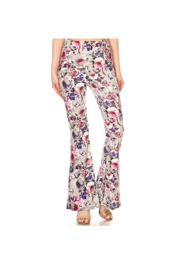 Palazzos with Panache - Floral on Gray