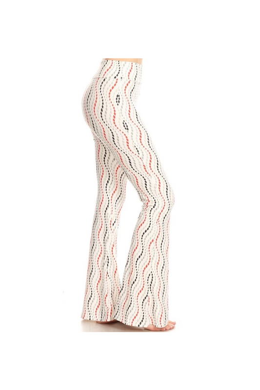 Palazzos with Panache - Abstract Red-Black-Gray on White