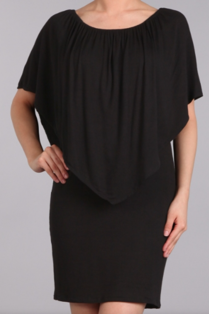 Convertible Neckline Dress - Black