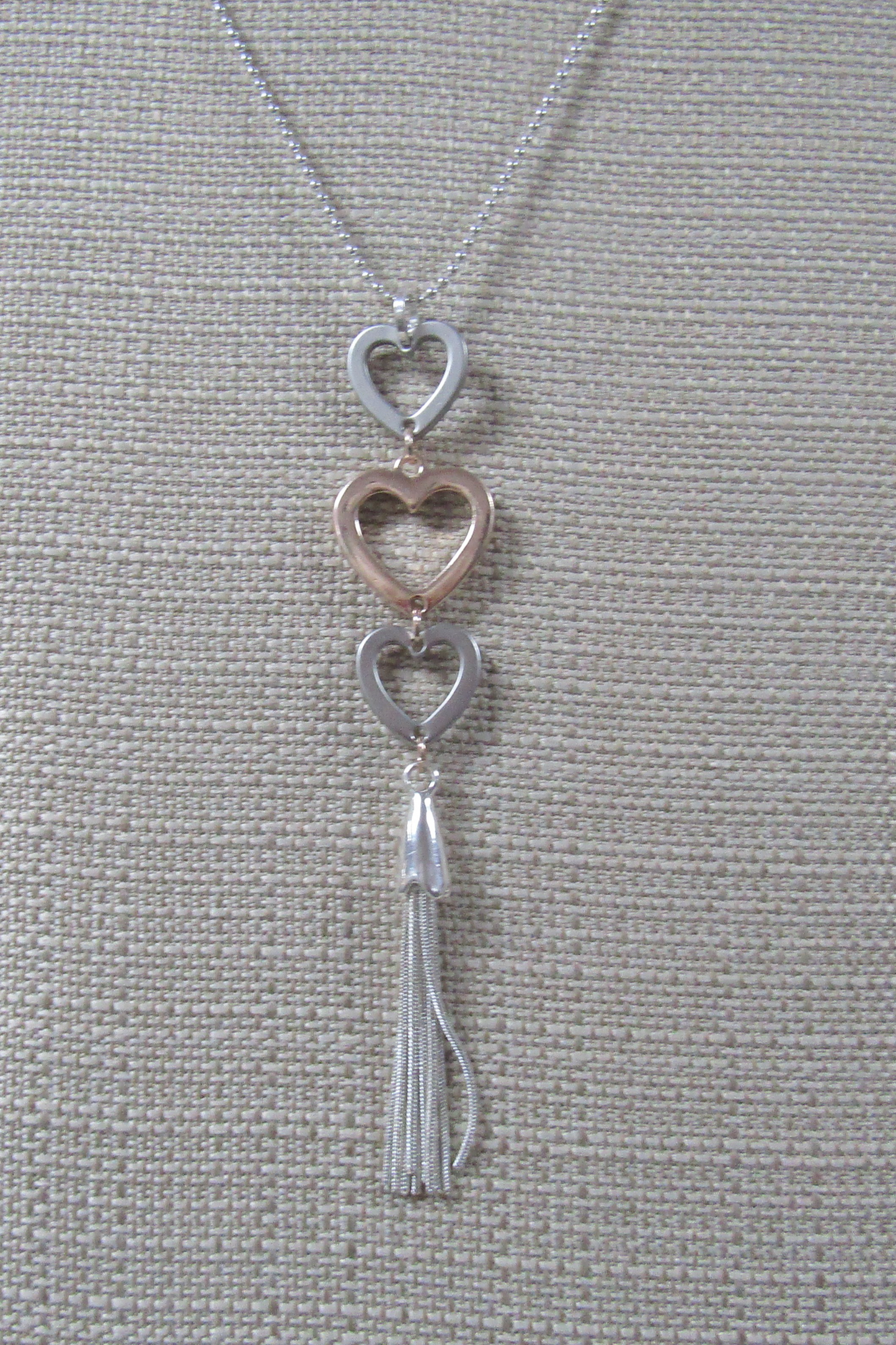 Heart Drop Tassel Pendant Necklace