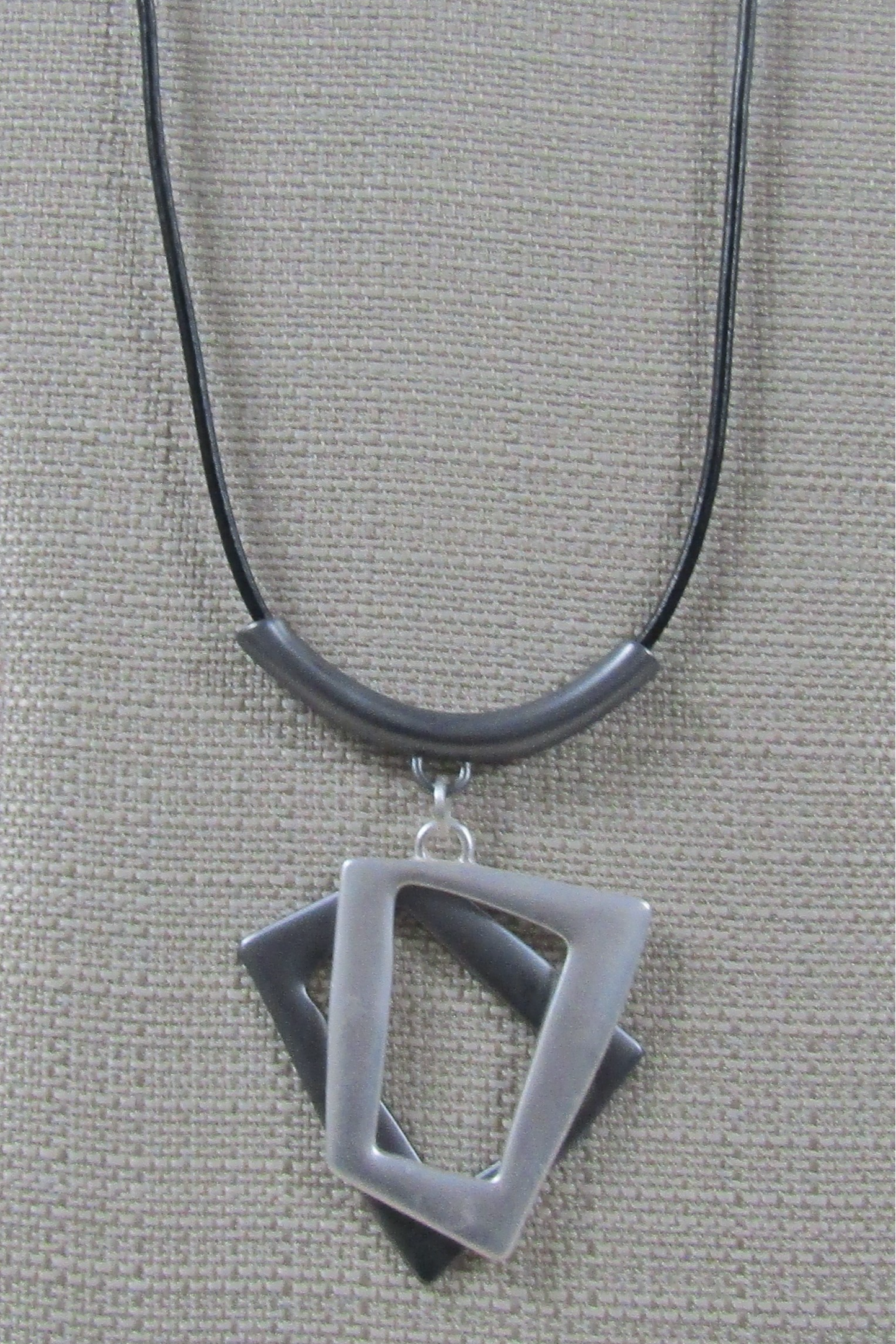 Brushed Two-Tone Silver  Cord Necklace