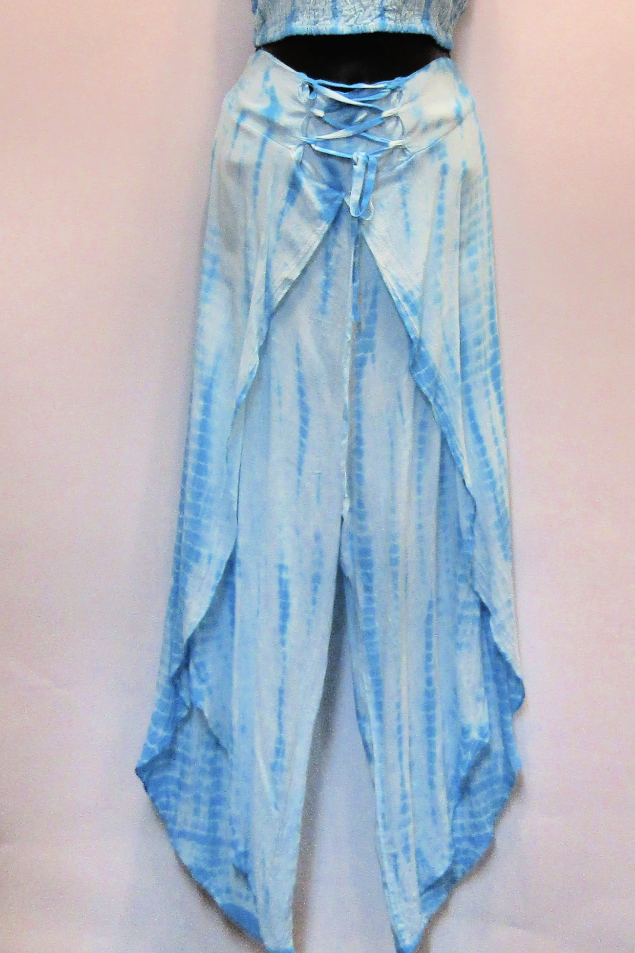 Turquoise Tie Dye  Wrap Pant 2-Piece Set