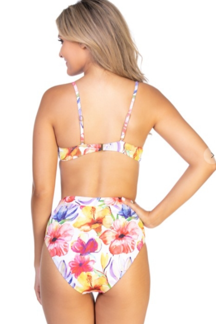 Tropical Floral Print Two-Piece Swimsuit