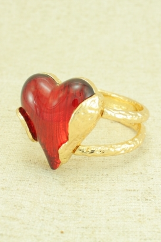 Hinged Gold Bracelet with Large Heart