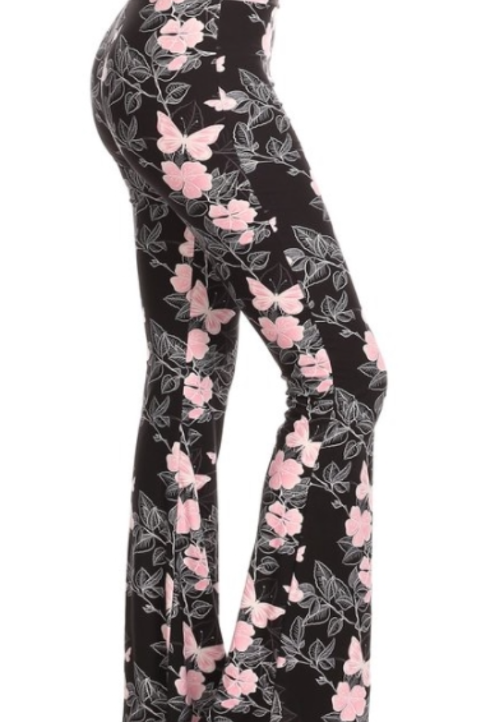 Palazzo Pant - Butterfly & Floral Print