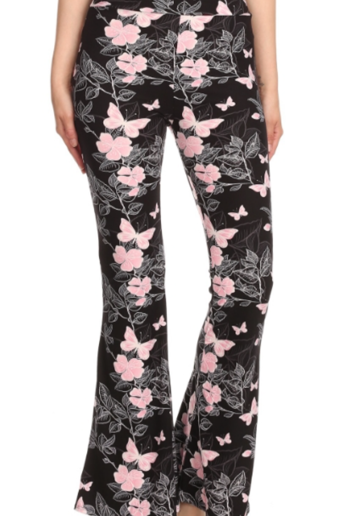 Palazzo Pant - Butterfly & Floral Print