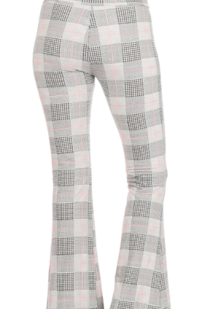 Palazzo Pant - Grey Plaid