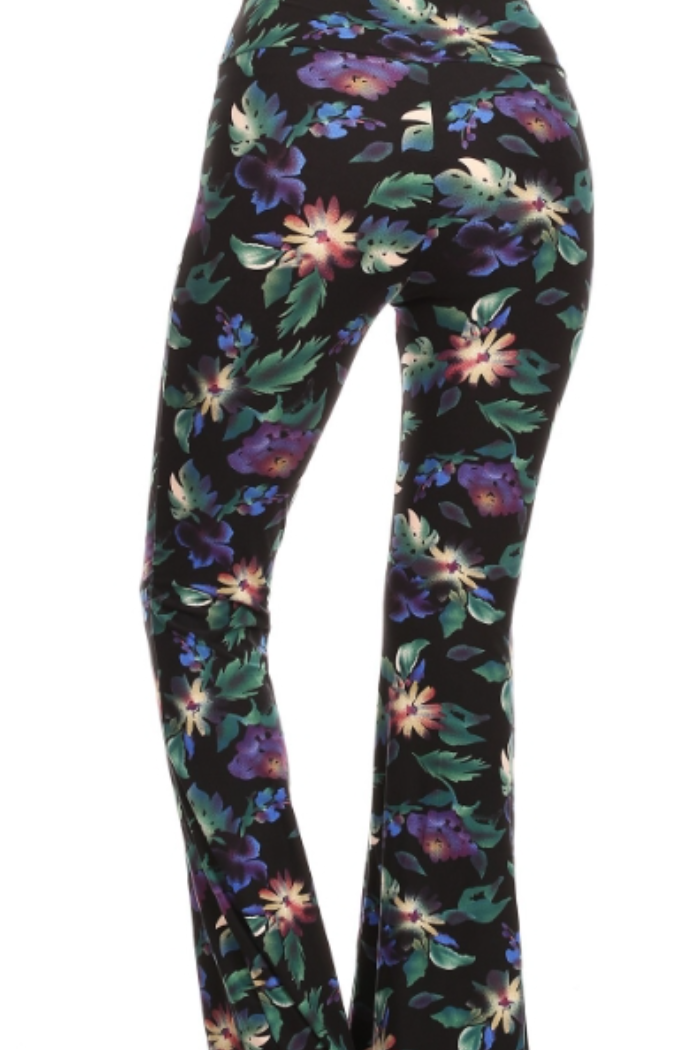 Palazzo Pant - Floral on Black