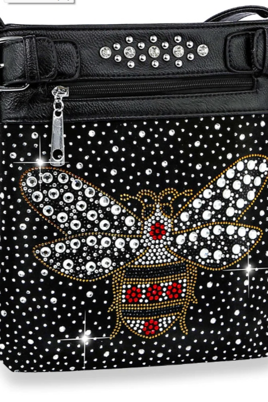 Sparkling Rhinestone Bee Crossbody