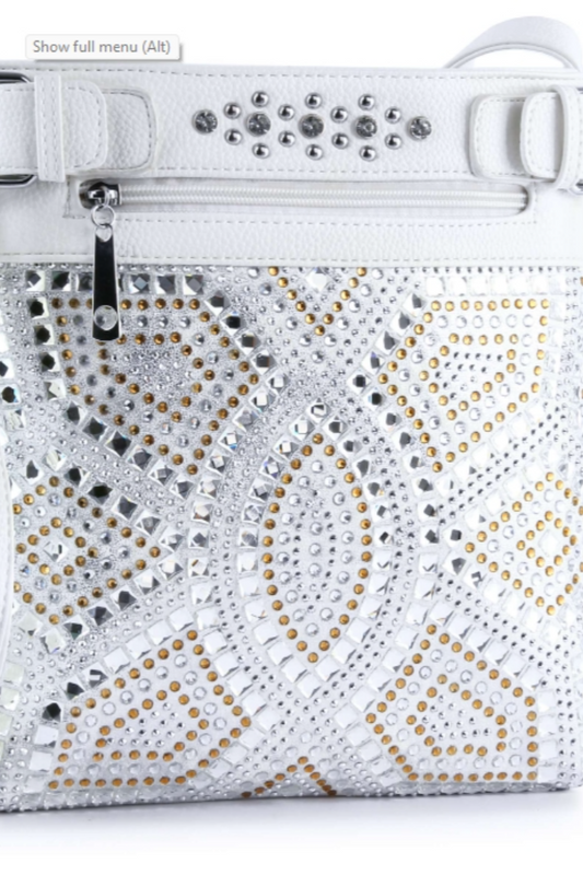 Rhinestone Bling Crossbody in White