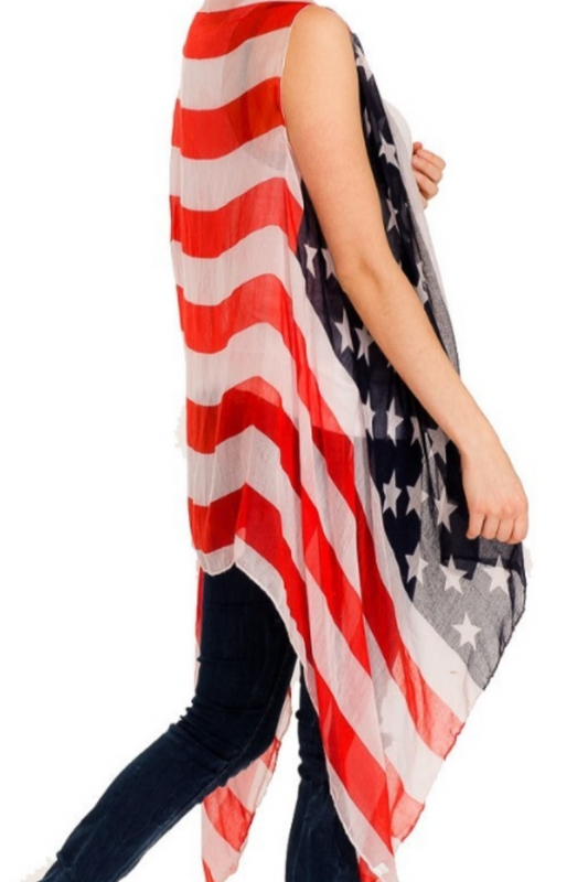 American Flag Sheer Vest