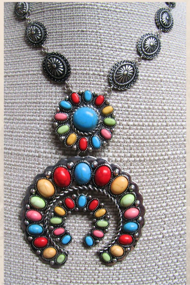 Squash Blossom Necklace Set- Multi-Color