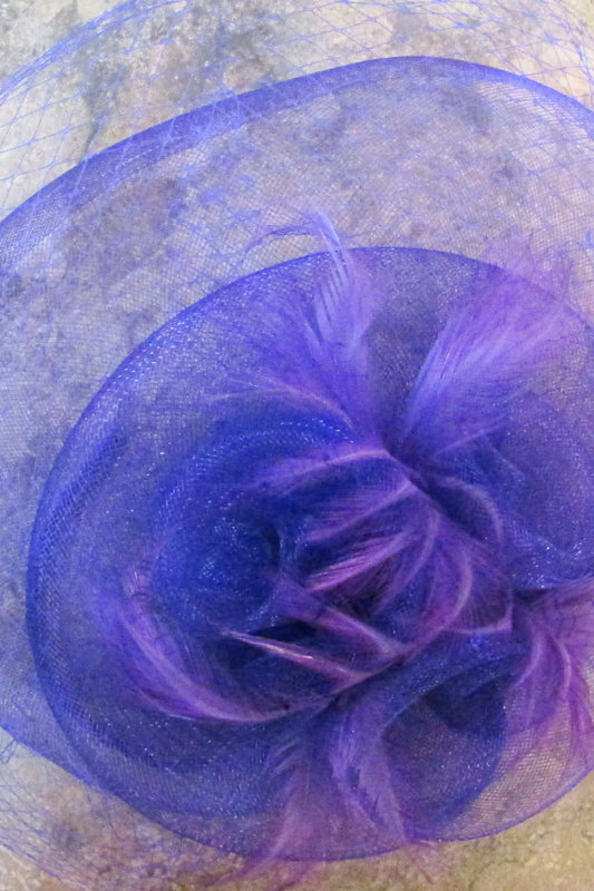 Mesh Floral Organza Fascinator in Purple